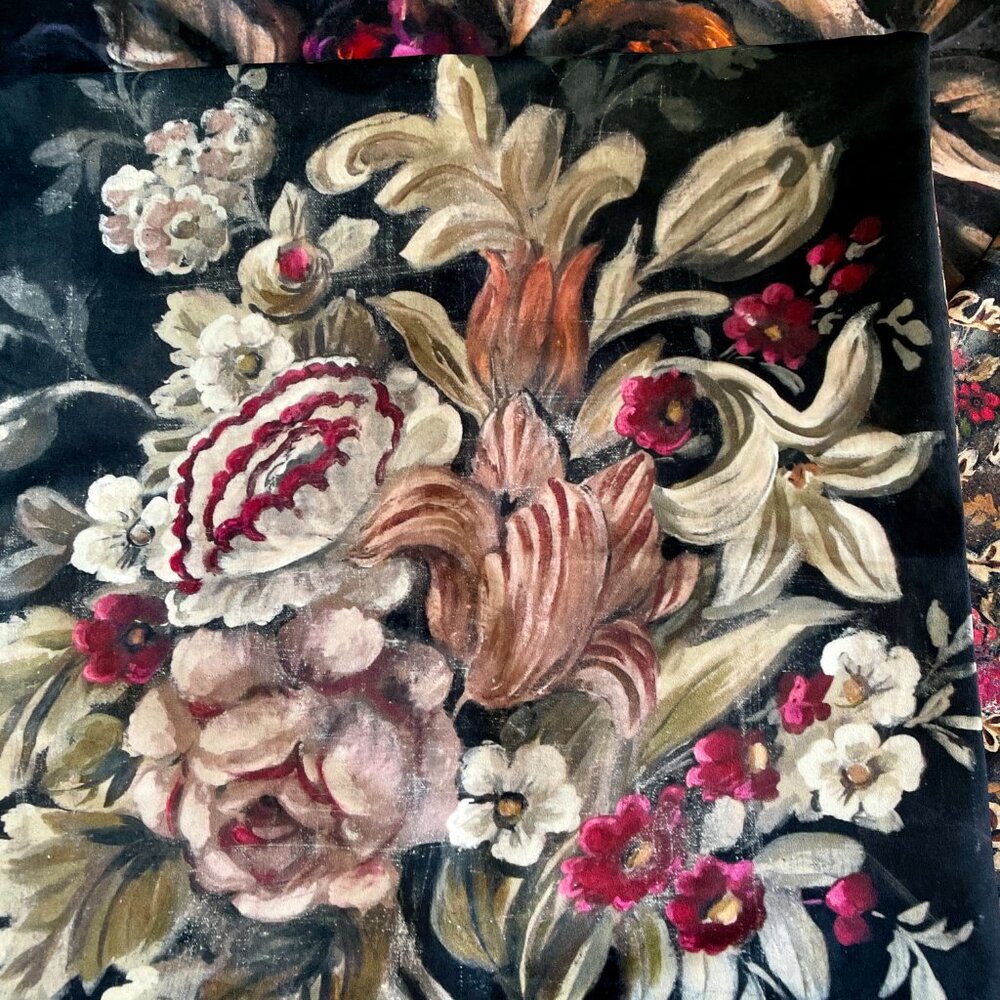Jennifer Lanne Hand Painted Velvet Pillow Cover